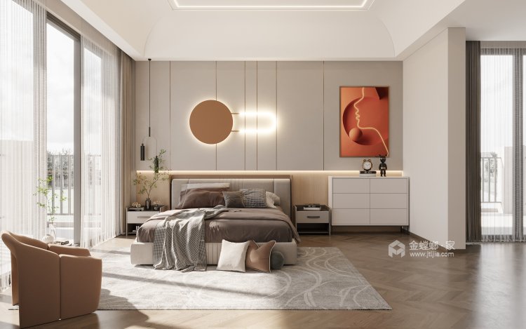 320平玉山城臻园现代简约案例-卧室效果图及设计说明