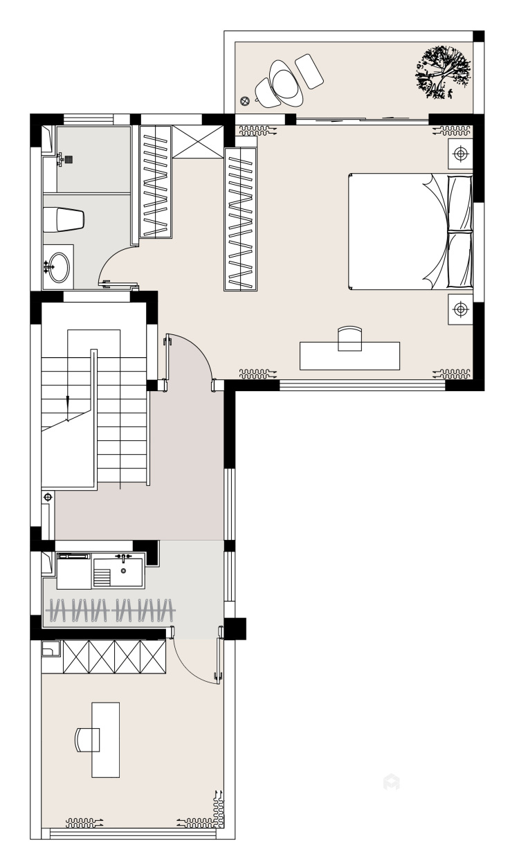 240平方别墅幸福家园中古风-平面设计图及设计说明