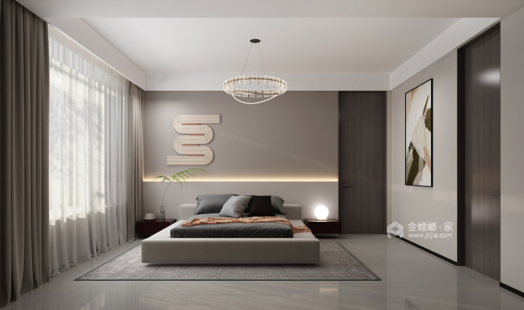 165平建业十八城现代简约-卧室效果图及设计说明