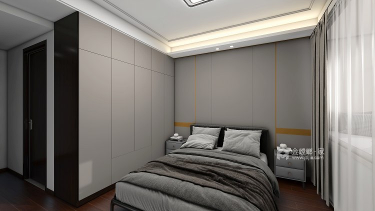120平美的城现代简约风格-卧室效果图及设计说明