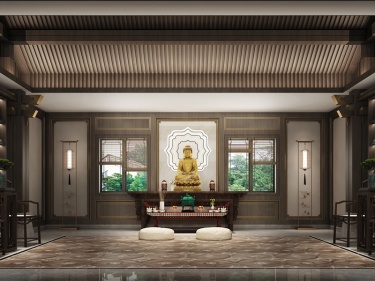 390平万佛寺中�式风格-一花一世界  一叶一菩提-万佛寺小区390平米中式装修案例