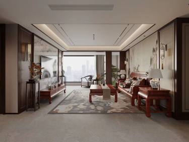 136平中式客厅