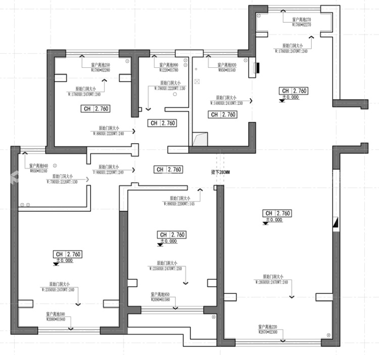 时尚男女的改造计划：原房屋结构里没有的也能有！-原始结构图