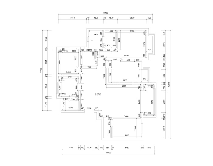 我的145㎡美式二套房，当然要装成我最爱的样子-原始结构图