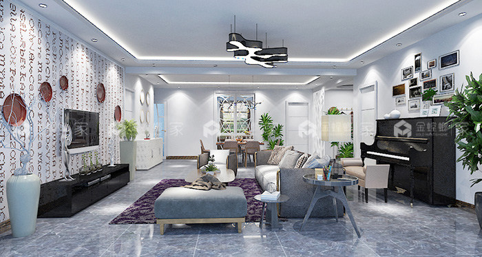 幸福就是一家人在一起，实用的现代简约风-客厅