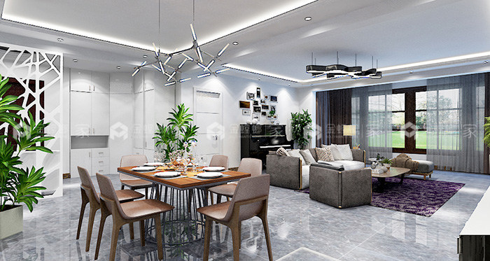 幸福就是一家人在一起，实用的现代简约风-餐厅