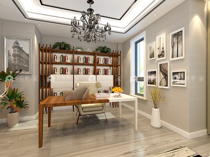 280㎡现代风，被称赞浪漫又实用-书房