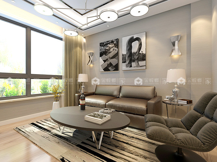 280㎡现代风，被称赞浪漫又实用-客厅