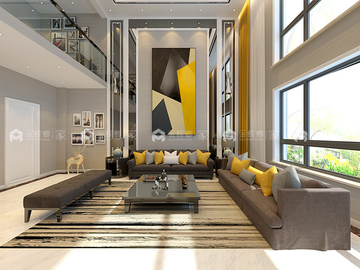 280㎡现代风，被称赞浪漫又实用-客厅