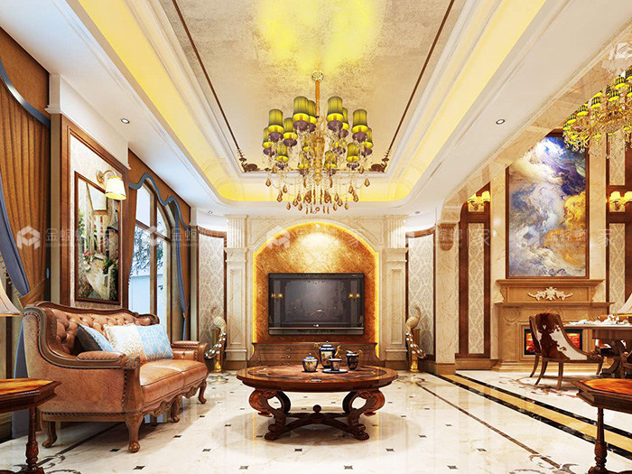 326㎡奢华欧式大宅，不仅是惊艳-客厅
