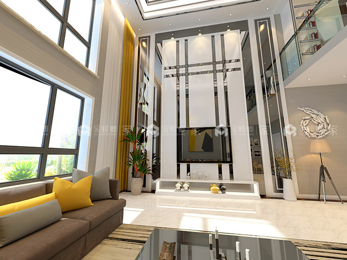 280㎡现代风，被称赞浪漫又实用-客厅