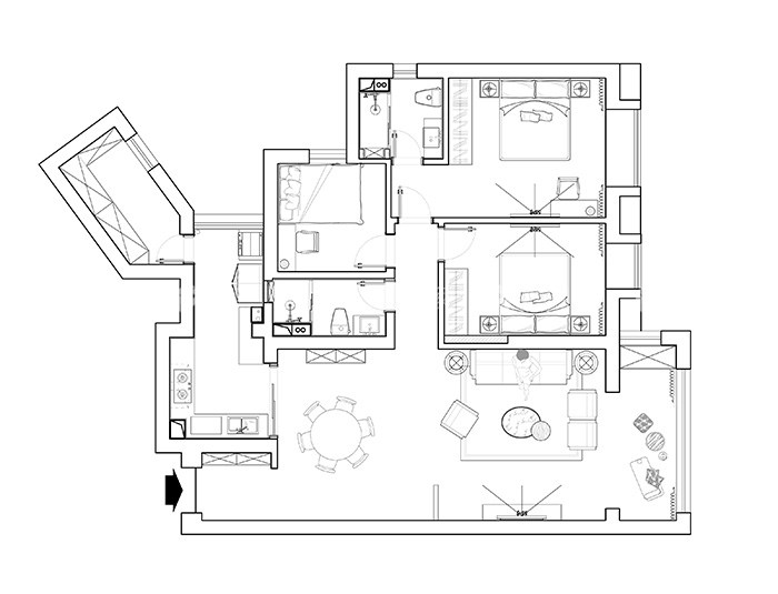 这样的新中式你喜欢吗？-平面布置图