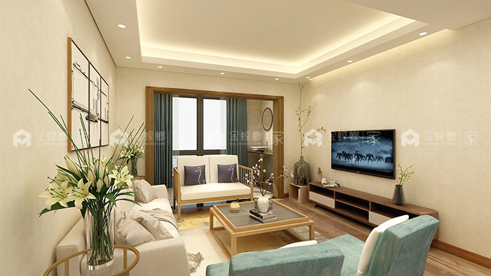 如何让90㎡的空间简洁清秀，宽敞协调？-客厅