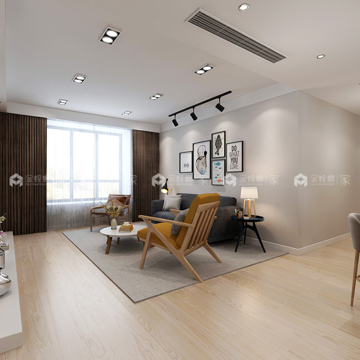 110㎡北欧混搭自然风小资情调，年轻人的家就要不一样-客餐厅