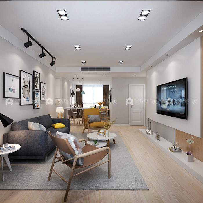 110㎡北欧混搭自然风小资情调，年轻人的家就要不一样-客餐厅