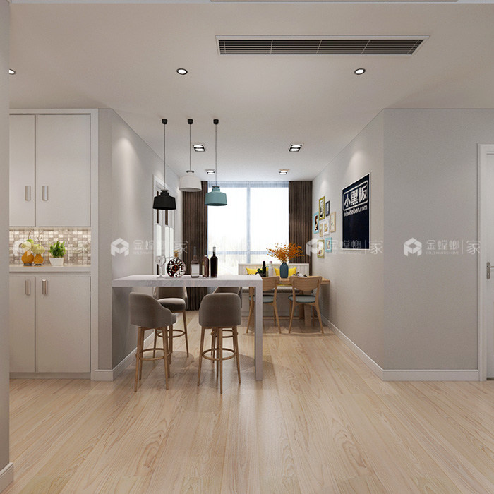 110㎡北欧混搭自然风小资情调，年轻人的家就要不一样-客餐厅