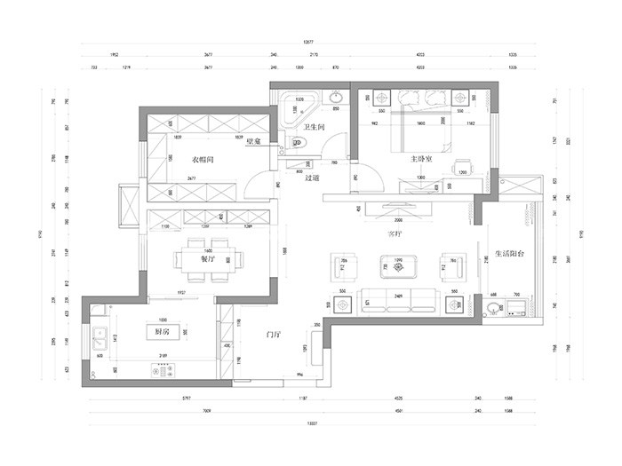 选对了颜色,轻奢感秒现-平面布置图