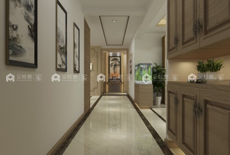 160平新中式，没见过这么简单的中式-玄关