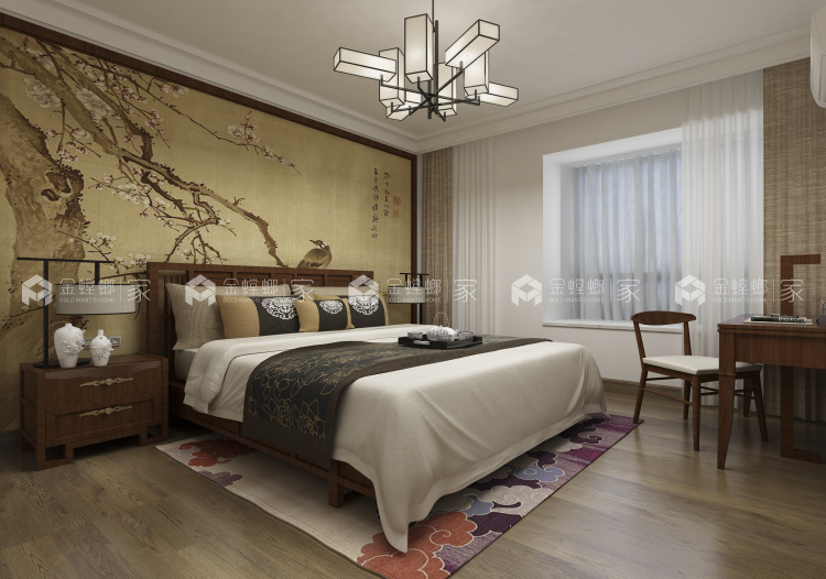 160平新中式，没见过这么简单的中式-卧室效果图及设计说明