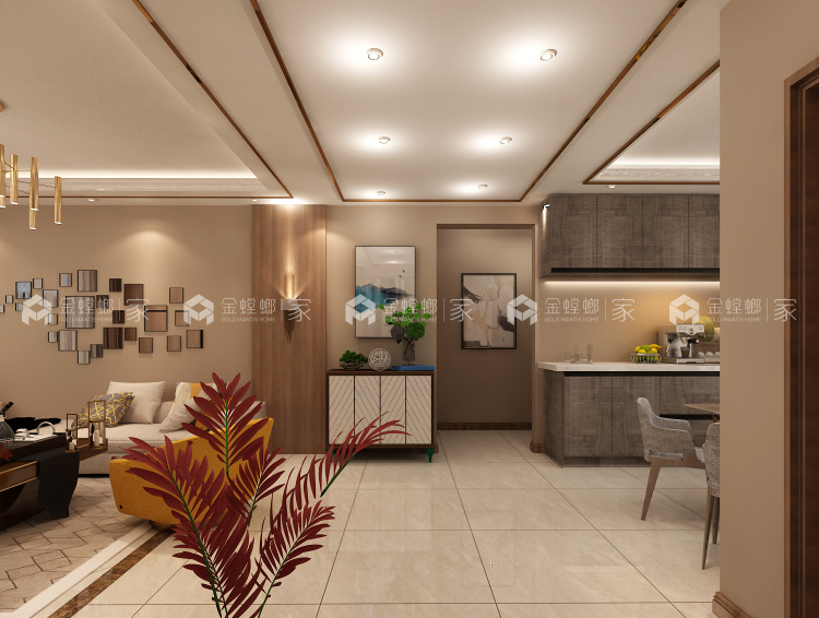 138平大三居室，新婚房告诉你如何装修-餐厅效果图及设计说明