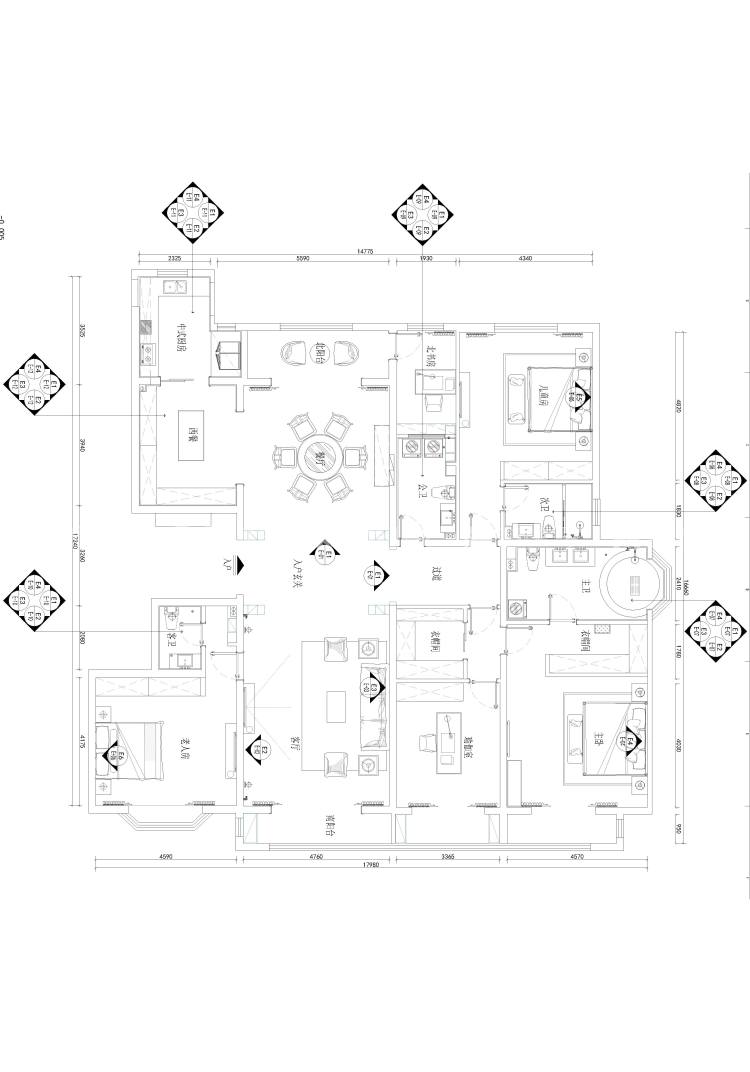 330平欧式风格 精致实用兼容，格调舒适并存-平面布置图