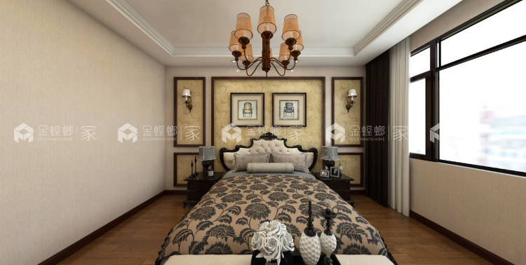 130平美式雍容华贵的诠释-空间效果图