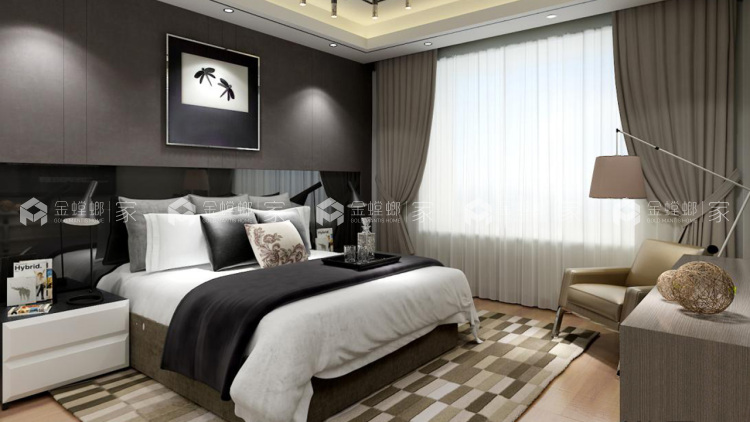 182平现代风格婚房，简约时尚有个性！-空间效果图