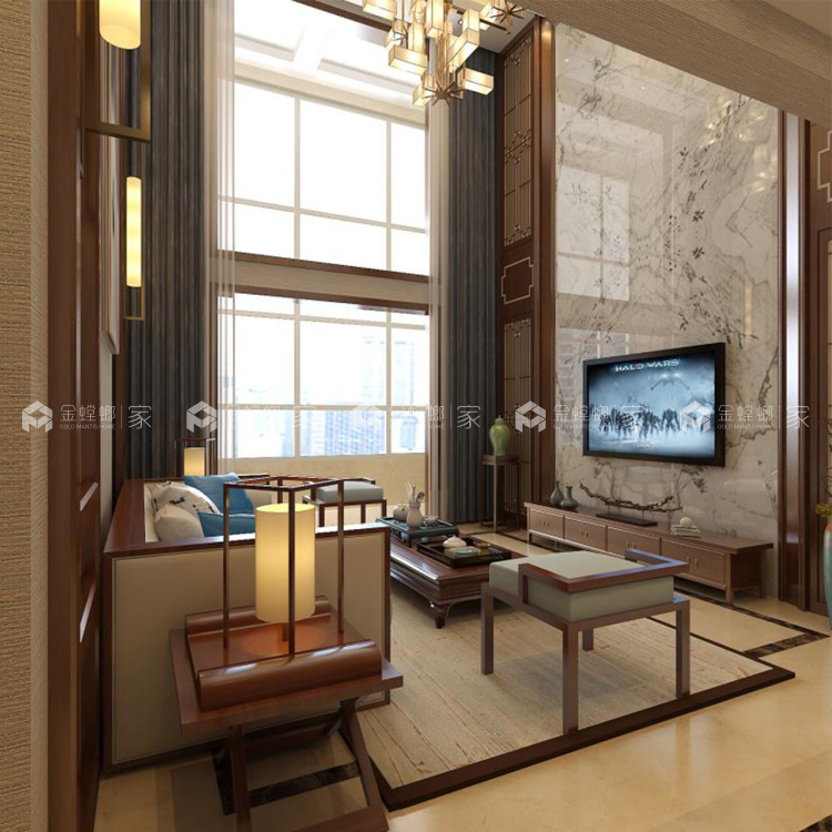 180平新中式，就像家人间的感觉朴实而温暖-空间效果图