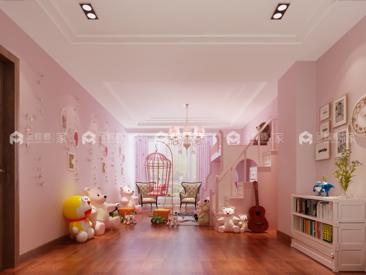 279平大气磅礴美式风，搭配开放式厨房-空间效果图