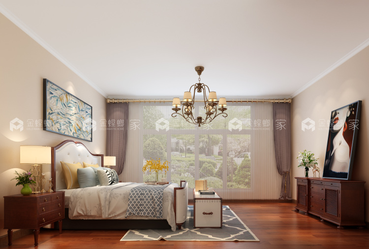 279平大气磅礴美式风，搭配开放式厨房-空间效果图