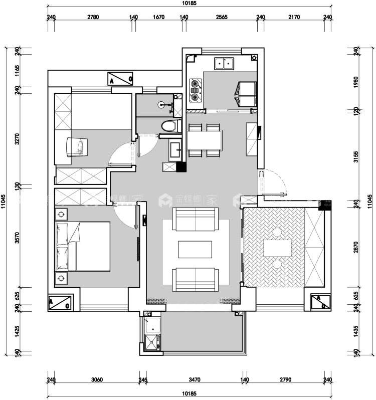 全屋浅色系，把素净日式风搬回家-平面设计图及设计说明