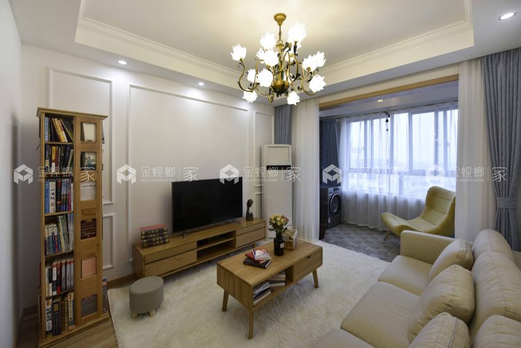 美式田园风-客厅效果图及设计说明