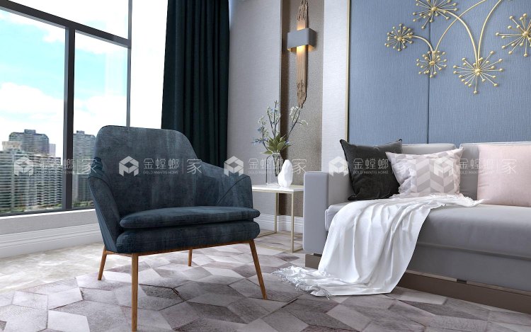 这些颜色搭配在一起，就是两个字：精致-客厅效果图及设计说明