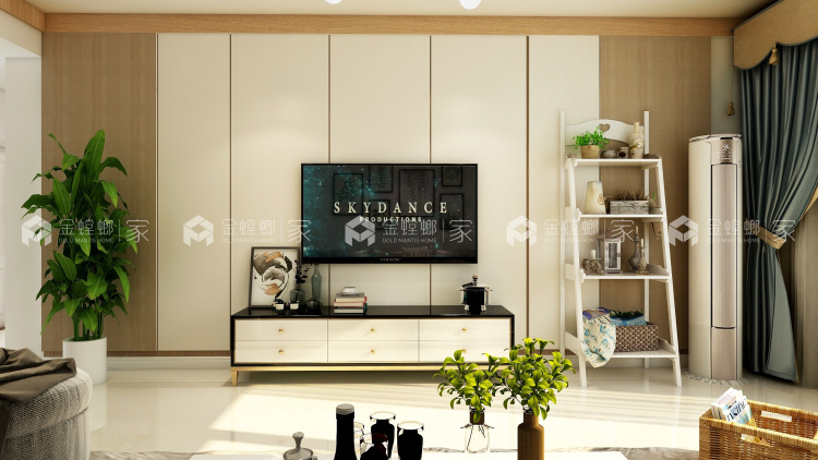 内外兼修的家极致体现艺术气质-客厅效果图及设计说明