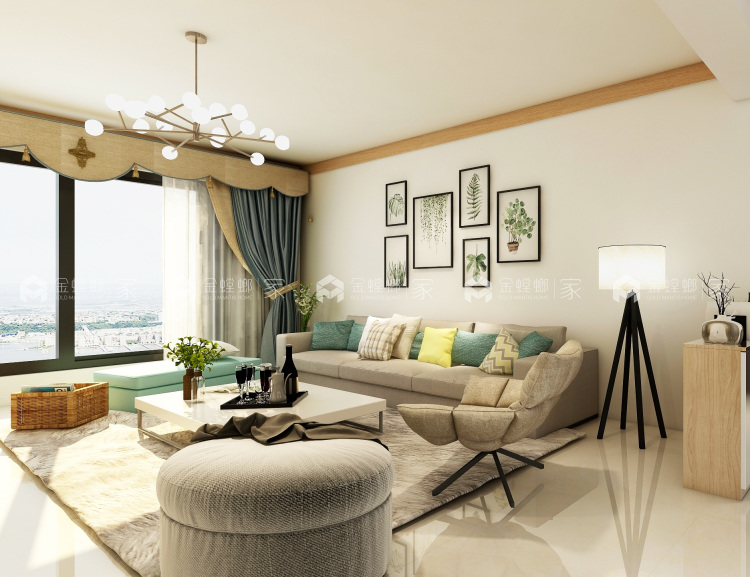 内外兼修的家极致体现艺术气质-客厅效果图及设计说明