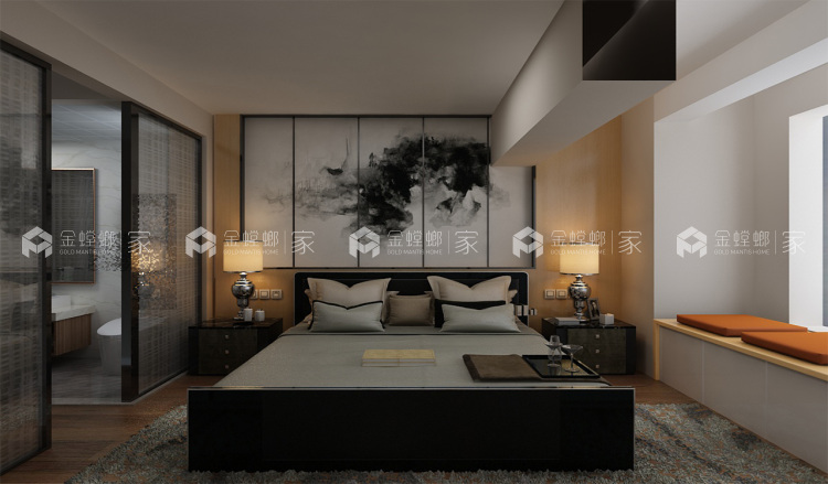 年轻人喜爱的蓝色系LOFT-卧室效果图及设计说明