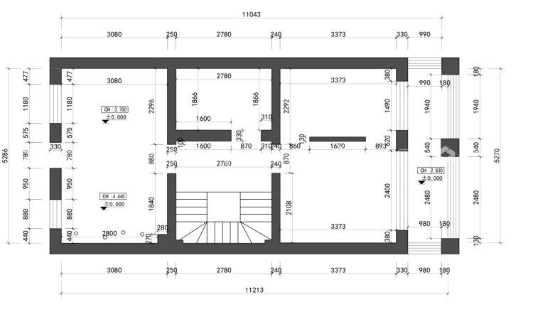 中岛+餐台，营造温情家庭烹饪区-业主需求&原始结构图