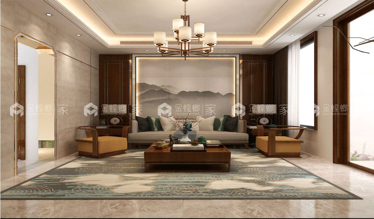 中岛+餐台，营造温情家庭烹饪区-客厅效果图及设计说明