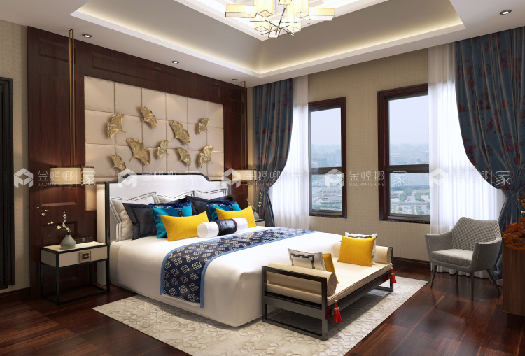 别墅 没有一定的高度不适合如此低调的家装-卧室效果图及设计说明