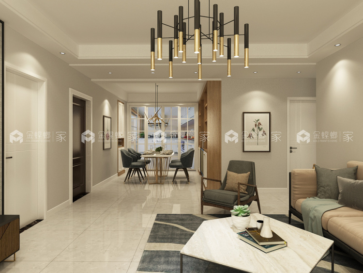 北欧风 余生和舒服的人住舒服的家-客厅效果图及设计说明