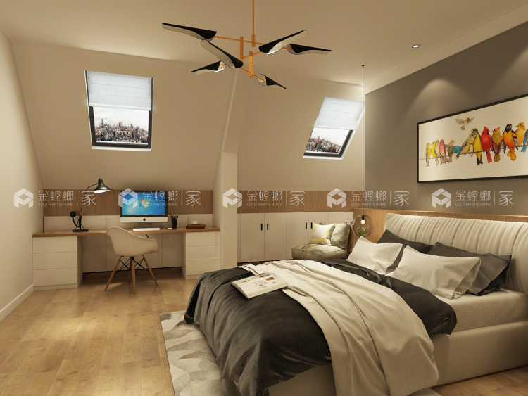 北欧风 余生和舒服的人住舒服的家-卧室效果图及设计说明