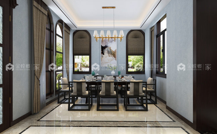 别墅 没有一定的高度不适合如此低调的家装-餐厅效果图及设计说明