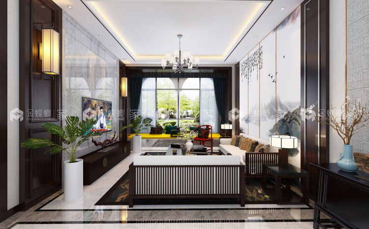 别墅 没有一定的高度不适合如此低调的家装-客厅效果图及设计说明