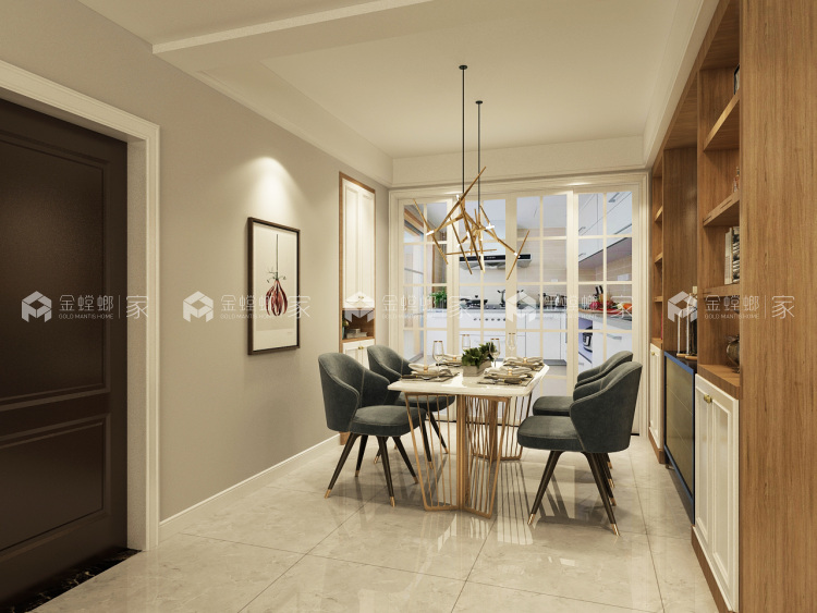 北欧风 余生和舒服的人住舒服的家-餐厅效果图及设计说明