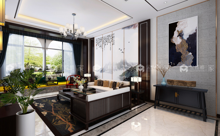 别墅 没有一定的高度不适合如此低调的家装-客厅效果图及设计说明