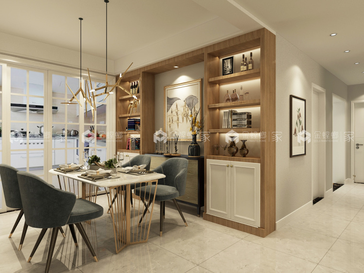 北欧风 余生和舒服的人住舒服的家-餐厅效果图及设计说明