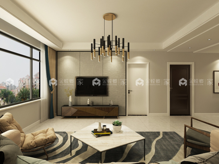 北欧风 余生和舒服的人住舒服的家-客厅效果图及设计说明