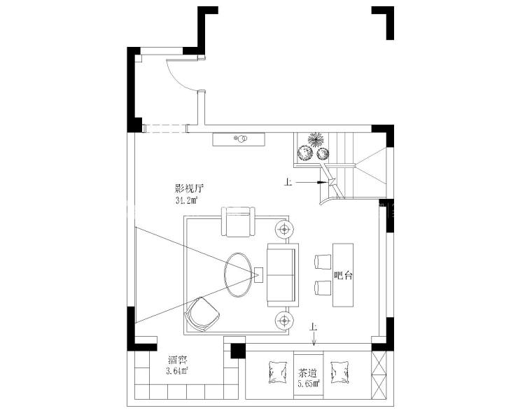 湖晓兰庭240平米新中式装修实景图-平面布置图