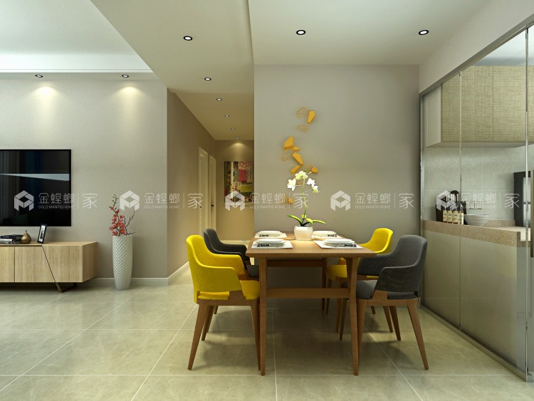 温馨的色彩充满期待和幻想-餐厅效果图及设计说明