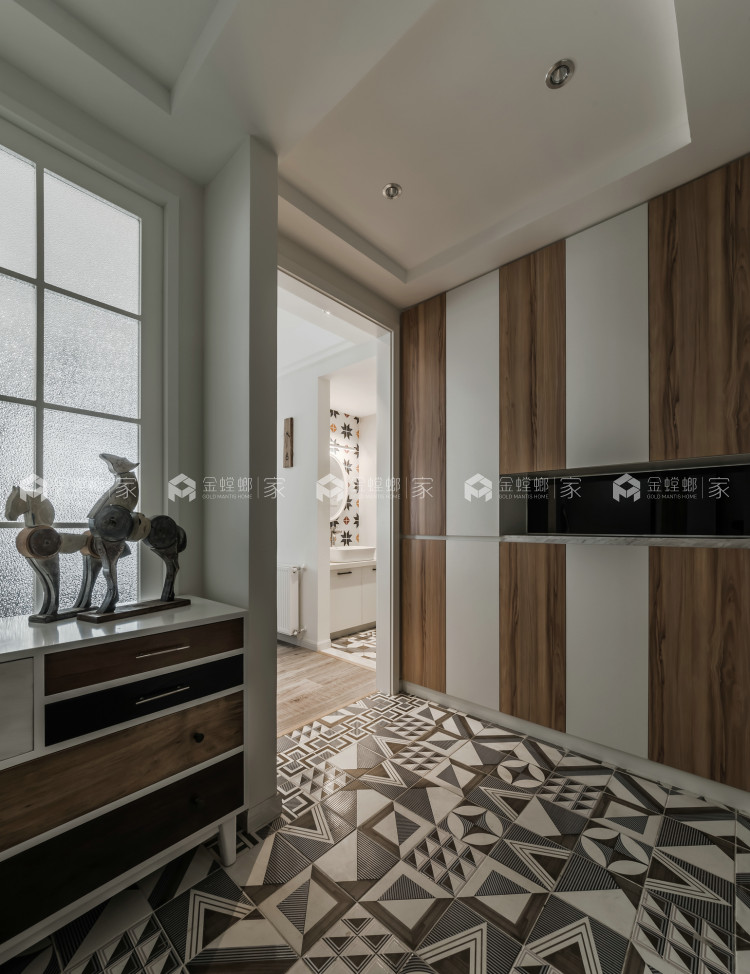 花砖的巧妙铺设，这个北欧风格酷劲十足-空间效果图